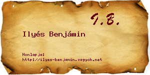 Ilyés Benjámin névjegykártya